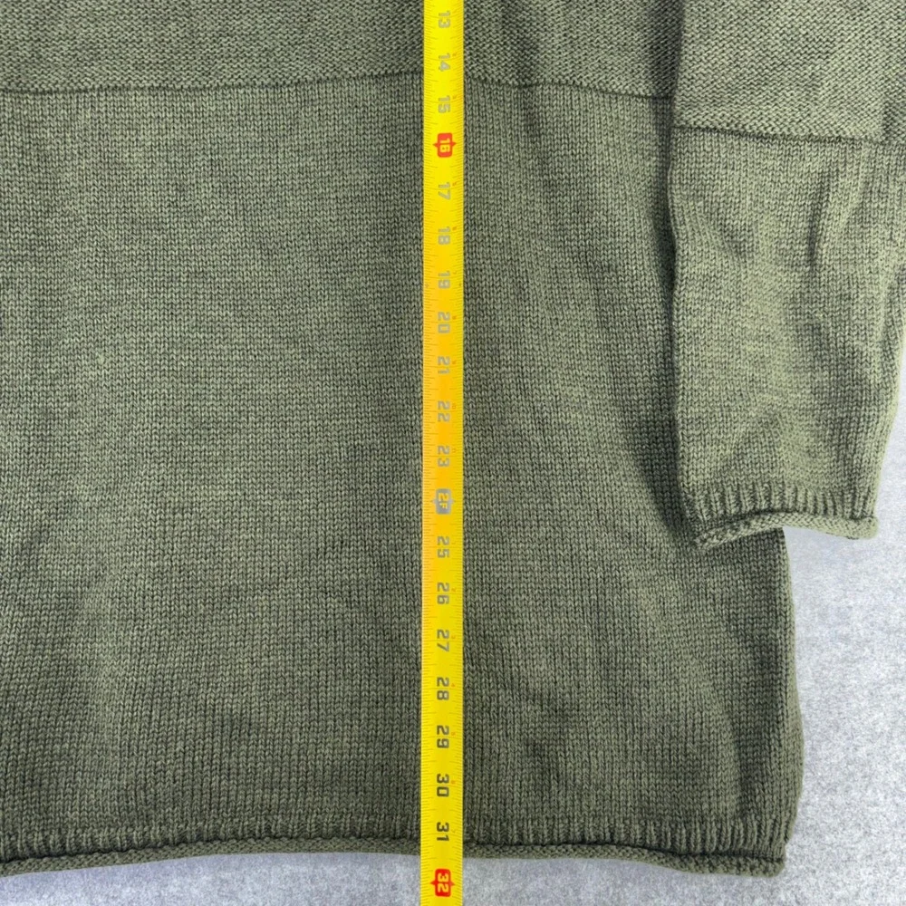 Carraig Donn Mens XL Merino Wool Sweater Olive Green Made in Ireland Crewneck